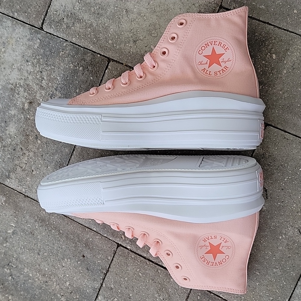 Converse Women's CTAS Move Hi Top Platform Sneakers Storm Pink & White Canvas W8 - Picture 5 of 8